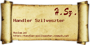 Handler Szilveszter névjegykártya