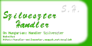 szilveszter handler business card